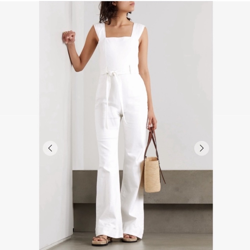 Alice + Olivia White Jean Jumpsuit
